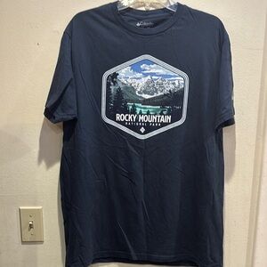 Columbia Blue Short Sleeve Tee with Mountain Graphic